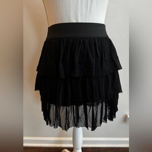 Express Black Tiered Mini Skirt